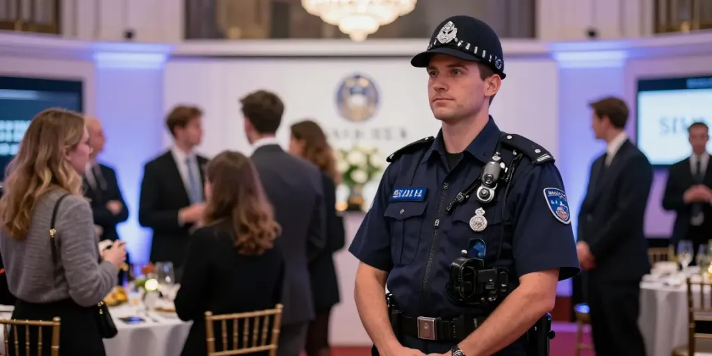 Security Guards offering professional protection at a local event in London.