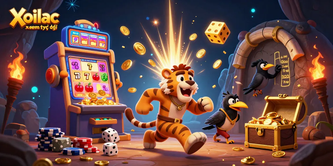 Experience the thrill of Xoilac xem trực tiếp with a lively prehistoric casino scene.